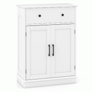 Helloshop26 - Meuble de rangement salle de bain 56 x 30 x 80 cm grand espace de rangement en MDF blanc 20_0012712 - blanc Bois manufacturé 3000227365