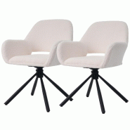 Merax Chaise de salle à manger (ensemble, 2 pièces), ensemble de 2 chaises rembourrées, chaise pivotante, fauteuil, chaise de bureau, housse Sherpa