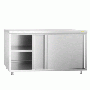 Meuble bas inox 1800x600 mm PREMIUM - GOLDINOX - gris inox 3701770812714