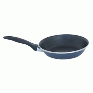 MSV Poêle en acier émaillé, bakélite et acier inoxydable, noire, 42 × 22 × 5 cm, diamètre 22 cm - multi-matériau MS1005