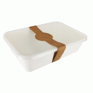 Nvase ECOLOMIQUE - 25 Pcs - Couvercle PP translucide rectangulaire - 17,3 x 12 cm, idéal pour l'horeca - ECO210RECLIDPP - transparent plastique NVS21