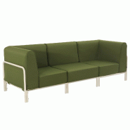 Oviala Business Salon de jardin bas modulable uni 3 places vert kaki Oviala 216 x 80 x 78 cm - vert polyester 115934