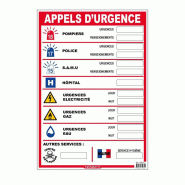 Panneau consigner sécurité et appels d&#039;urgence