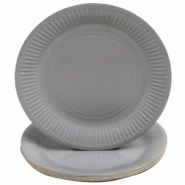 ProNappe Pro Nappe - Réf. 79218i - 20 Assiettes - diamètre 23 cm - carton - gris - 3281510792181