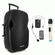 Pronomic MOVE 115MA-A - Enceinte Portable 15'' / 60W, 2 Micros sans fil VHF -USB, SD, MP3, BT - Système de Sonorisation Autonome - 4260734835835 Pronomic MOVE 115MA-A - Enceinte Portable 15'' / 60W, 2 Micros sans fil VHF -USB, SD, MP3, BT - Système de Sonorisation Autonome - 4260734835835