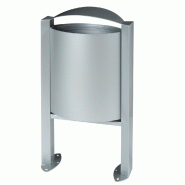 ROSSIGNOL Corbeille sur pied arkea - 40 L - sans cendrier - gris metal ROSSIGNOL Corbeille sur pied arkea - 40 L - sans cendrier - gris metal