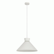 ROSSINI ILLUMINAZIONE Bea Rossini Group Lampe À Suspension 40Cm - Verre Plissé Blanc Satiné, Raccordement E27, Structure Blanche Ip20, Classe I - �