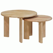 Tables basses gigognes 2 pcs Noir Bois de mangue massif Modèle Orion Flex - 8721158631732