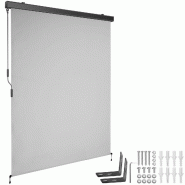 Tectake Store banne verticale ELOISE avec 2 supports muraux - 140 x 250 cm, gris clair - 406138 - gris polyester 406138