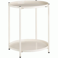 Tectake Table d’appoint OXFORD - Crème - beige acier 404199