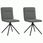 VidaXL Chaises à manger lot de 2 gris foncé tissu Modèle Majesté Élite - 4101233