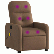 VidaXL Fauteuil de massage inclinable Marron Tissu Modèle Zorviane - 8721012371675