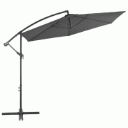 VidaXL Parasol de jardin en porte-à-faux et poteau en aluminium Modèle Ventura Horizon Plus - noir 44509