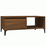 VidaXL Table basse Chêne marron 90x50x36,5 cm Bois d'ingénierie Modèle Patio Altair Plus - 821059