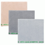 Benetton Lot de 3 Serviettes 90X160Cm Coton Biologique 450Gsm Beige, Bleu Foncé et Gris - multicolore PK5789