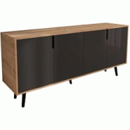 Buffet 4 portes en aggloméré Latina Modern anthracite et chêne Hanah Home - 8684284023867 Buffet 4 portes en aggloméré Latina Modern anthracite et chêne Hanah Home - 8684284023867