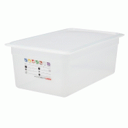 CAMBRO - 18PPT-190/6 - (Lot de 6) Bac GN 1/1 SafeTrack avec étiquette intégrée - 32,5 x 53 cm (couvercle non inclus) - blanc plastique polypropylè