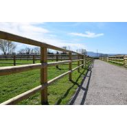 Clôture bois normandie pour chevaux - horse stop - 3 demi-lices, 1m70 - ref. Bt250-3