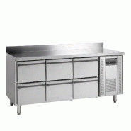 Comptoir pour saladette réfrigéré CK7360 6 tiroirs GN1/1 pces Inox TEFCOLD
