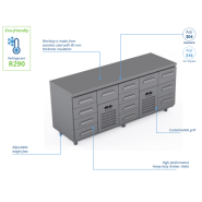 Comptoir réfrigéré en acier inoxydable -2000 × 660 × 900 mm - CST-20-40403 Comptoir réfrigéré en acier inoxydable -2000 × 660 × 900 mm - CST-20-40403
