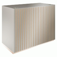 Comptoir Vertigo T03 MDF naturel et gris aluminium avec tiroir 120x60x93cm