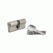 Cylindre de serrure à double entrée, 35x35mm, nickel, 5 clés réversibles - Serrurerie de Picardie - gris 3150268165212 Cylindre de serrure à double entrée, 35x35mm, nickel, 5 clés réversibles - Serrurerie de Picardie - gris 3150268165212