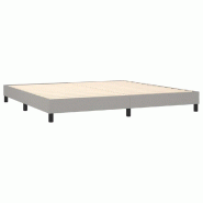 Décoshop26 - Sommier à lattes sur pieds cadre de lit 200x200 cm tissu gris clair TDL0207173 - gris 3001169888000