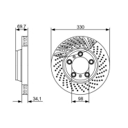 Disque de frein Bosch 0986479580 - poinçonné ventilé - côté avant Disque de frein Bosch 0986479580 - poinçonné ventilé - côté avant