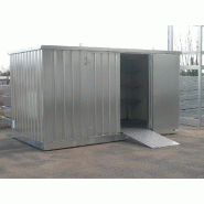 Entrepôt de stockage 4 m - modèle avec fourreaux et rétention de 914 litres pour produits chimiques