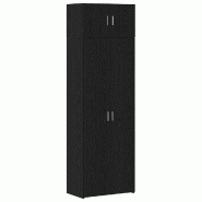 Helloshop26 - Armoire de rangement rectangulaire moderne 70 x 42,5 x 185 cm grand espace de stockage design épuré en bois 02_0056001 - Bois massif 3