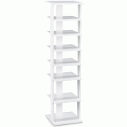 Helloshop26 - Étagère à chaussures rangement 26,5 x 27,5 x 110 cm 7 niveaux spacieux en design moderne blanc 20_0012070 - blanc Bois manufacturé 3