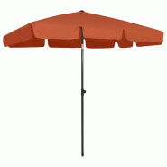 Helloshop26 - Parasol de plage 200 x 125 cm orange 02_0008408 - orange polyester 3000449182722