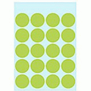 HERMA 100 pastilles adhésives coloris vert fluo, Ø 19 mm (5 feuilles 9x16 / cdt) - vert 1878