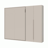 Itamoby Lit Double Escamotable Vertical Versia 160 Avec Armoire Droite Argilla 2 Portes - beige 8050598909157