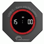 Minuteur numérique 8869 plastique mat gris 5.8 x 5.8 x 2.8 cm LITTLE BALANCE - gris plastique 8869