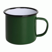 Mugs en acier émaillé vert et noir 350ml | Olympia - DC396