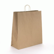 Sac kraft brun poignées torsadées 45x17x48cm - Pack de 200 - Résistant et élégant