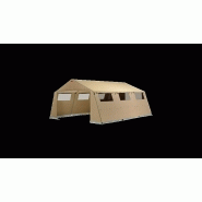 Tente de stockage fermée toucan 600 / structure fixe en acier / couverture multi-éléments en polyester et pvc / porte / fenêtre / 6 x 5 x 2.60 m