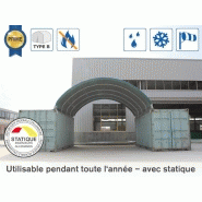 Tunnel de stockage en acier galvanisé - couverture PVC 720 g/m² anti-feu - 6x6x2 m_1