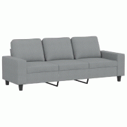 VidaXL Canapé à 3 places Gris clair 180 cm Tissu Modèle Flex Compact - 359399