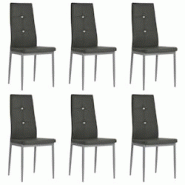 VidaXL Chaises à Manger Lot De 6 Gris Similicuir - gris 275434 VidaXL Chaises à Manger Lot De 6 Gris Similicuir - gris 275434