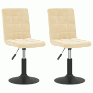 VidaXL Chaises pivotantes à manger lot de 2 crème velours Modèle Orion Master Core - 335740