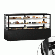 Vitrine réfrigérée pour pâtisserie MADRID - 2000 mm - 2 étagères - Noir