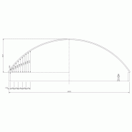 bâtiment semi circulaire porté 30m hauteur de voûte 8,37m - Sa-30,5/1121