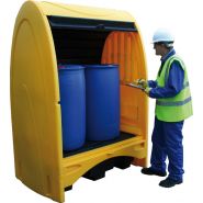 Box de rétention en polyéthylène pour 2 fûts - pour le stockage des liquides corrosifs - BECO-BOX2F250
