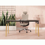Bureau droit professionnel individuel Op-Lite 2-K - plateau bois - structure acier et bois massif Bureau droit professionnel individuel Op-Lite 2-K - plateau bois - structure acier et bois massif