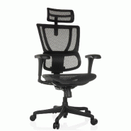Chaise de bureau / fauteuil de direction ERGOHUMAN SLIM ECO M GEN2 tissu résille noir hjh OFFICE - noir polyester 652316