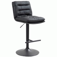 CLP Tabouret de bar Damar similicuir Noir /Noir - noir polyester 322909 CLP Tabouret de bar Damar similicuir Noir /Noir - noir polyester 322909
