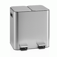 Collecteur de déchets / système de tri des déchets Clean 10 - 30L (2x15L) acier inoxydable argent hjh OFFICE - argenté métal 741121