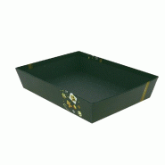 Corbeille carton rectangle "Cado"noir et or 36x27x7cm - par 30